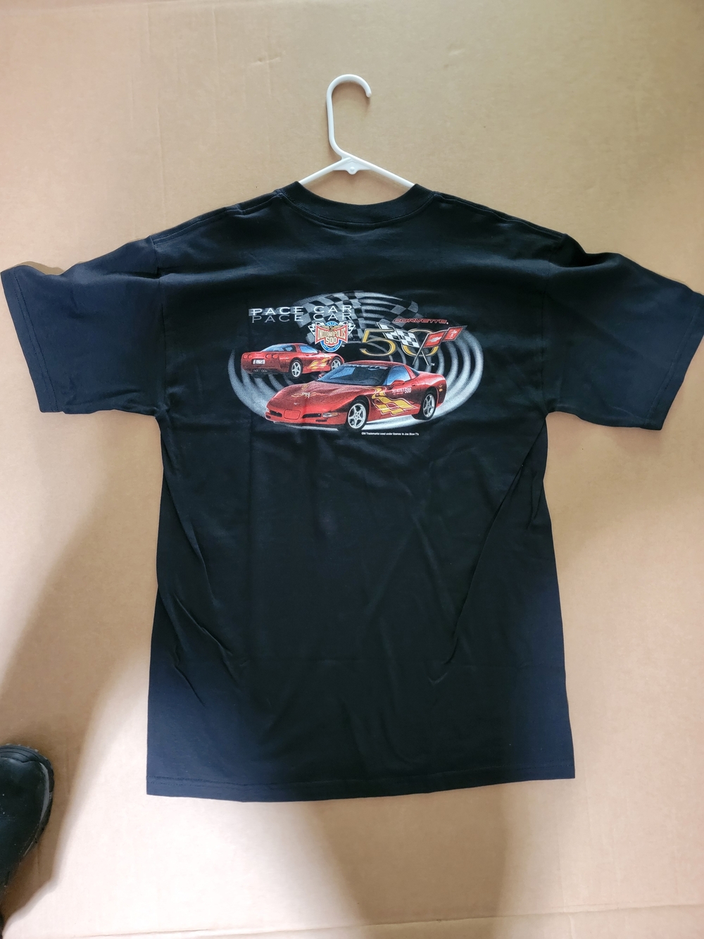 Gildan Black Short-Sleeve Tee with Red Race Car Graphic